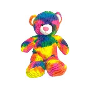 Build A Bear BABW Tropicolor Rainbow Teddy Bear Neon Bright 17” Plush